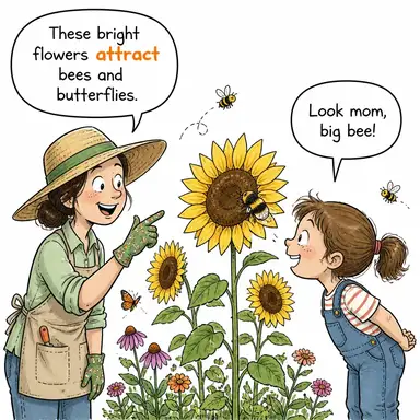attract (cezbetmek, çekmek, ilgi toplamak) karikatürü — diyalogla bağlam içinde öğren