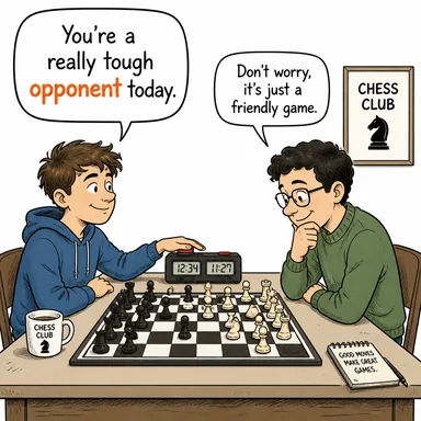 opponent (rakip, muhalif) karikatürü — diyalogla bağlam içinde öğren
