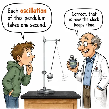 oscillation (salınım, titreşim, tereddüt) karikatürü — diyalogla bağlam içinde öğren