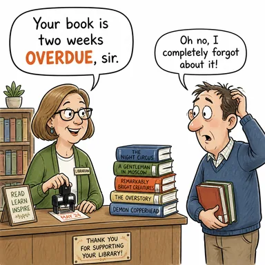 overdue (vadesi geçmiş, gecikmiş) karikatürü — diyalogla bağlam içinde öğren