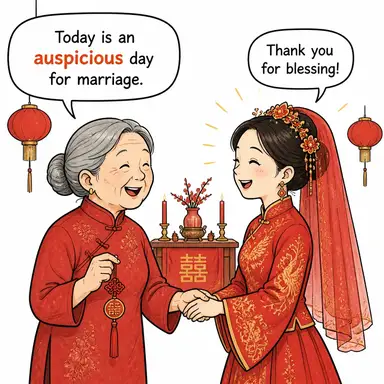 auspicious (hayırlı, uğurlu, umut verici) karikatürü — diyalogla bağlam içinde öğren