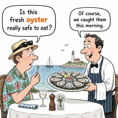 oyster (istiridye) karikatürü — diyalogla bağlam içinde öğren