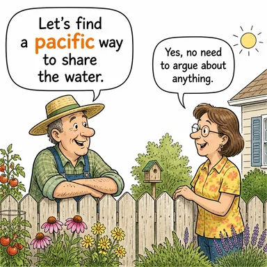 pacific (barışçıl, sakin, uzlaştırıcı) karikatürü — diyalogla bağlam içinde öğren