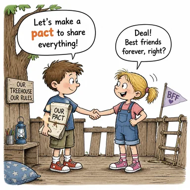 pact (anlaşma, pakt, sözleşme) karikatürü — diyalogla bağlam içinde öğren