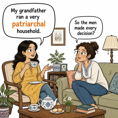patriarchal (ataerkil) karikatürü — diyalogla bağlam içinde öğren