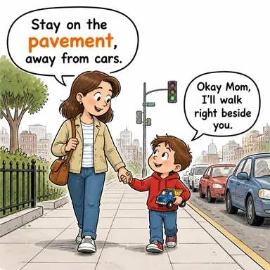 pavement (kaldırım (yaya)) karikatürü — diyalogla bağlam içinde öğren