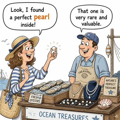 pearl (inci, kıymetli şey) karikatürü — diyalogla bağlam içinde öğren