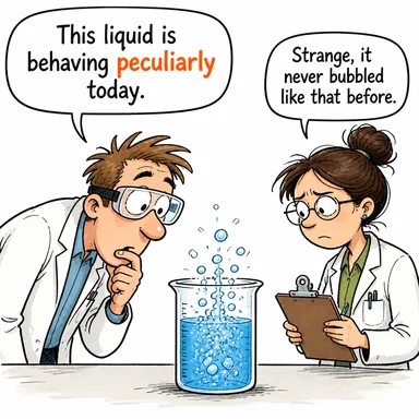 peculiarly (tuhaf bir şekilde, bilhassa) karikatürü — diyalogla bağlam içinde öğren