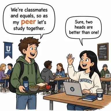 peer (akran, yaşıt, meslektaş) karikatürü — diyalogla bağlam içinde öğren