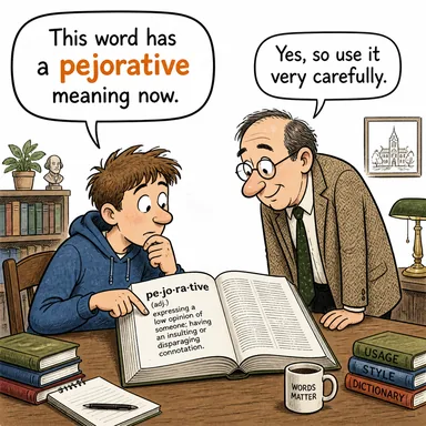 pejorative (aşağılayıcı, küçümseyici) karikatürü — diyalogla bağlam içinde öğren