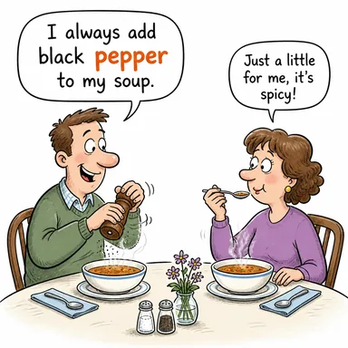 pepper (biber, (fiil) soru yağmuruna tutmak) karikatürü — diyalogla bağlam içinde öğren