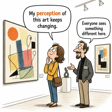 perception (algı, kavrayış) karikatürü — diyalogla bağlam içinde öğren