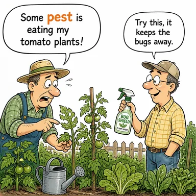pest (haşarat, zararlı böcek; baş belası) karikatürü — diyalogla bağlam içinde öğren