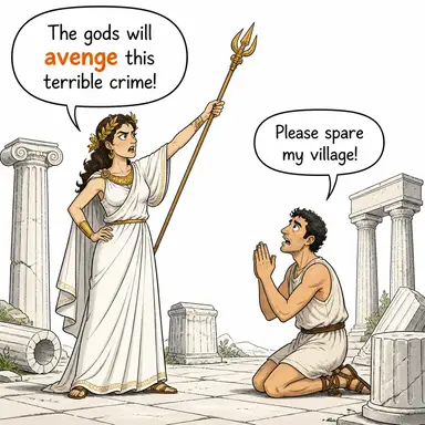 avenge (intikamını almak, cezalandırmak) karikatürü — diyalogla bağlam içinde öğren