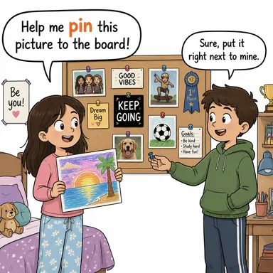 pin (iğnelemek, sabitlemek; (suçu) yüklemek) karikatürü — diyalogla bağlam içinde öğren