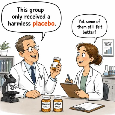placebo (plasebo, tesirsiz ilaç) karikatürü — diyalogla bağlam içinde öğren