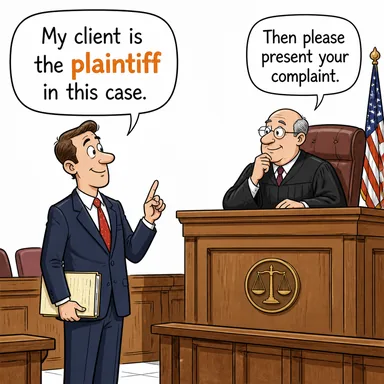 plaintiff (davacı) karikatürü — diyalogla bağlam içinde öğren