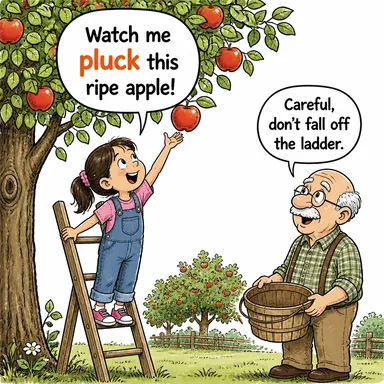 pluck (koparmak, çekip almak, yolmak) karikatürü — diyalogla bağlam içinde öğren
