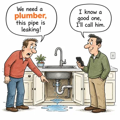plumber (tesisatçı) karikatürü — diyalogla bağlam içinde öğren