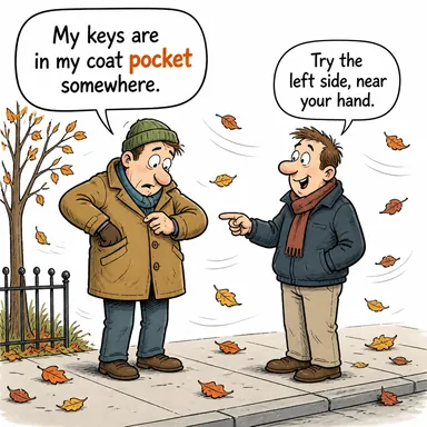 pocket (cep; cebe atmak, zimmetine geçirmek) karikatürü — diyalogla bağlam içinde öğren