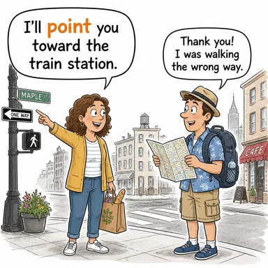 point (işaret etmek, belirtmek, husus) karikatürü — diyalogla bağlam içinde öğren