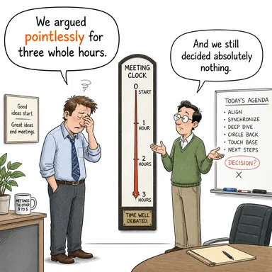 pointlessly (amaçsızca, boşuna) karikatürü — diyalogla bağlam içinde öğren