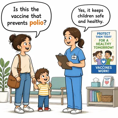 polio (çocuk felci) karikatürü — diyalogla bağlam içinde öğren