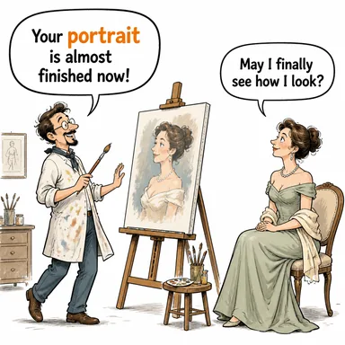 portrait (portre) karikatürü — diyalogla bağlam içinde öğren