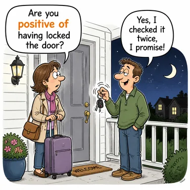 positive of (emin, kesin) karikatürü — diyalogla bağlam içinde öğren