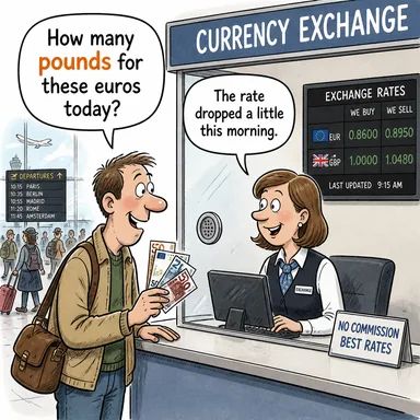 pound (sterlin (para); pound (ağırlık birimi)) karikatürü — diyalogla bağlam içinde öğren