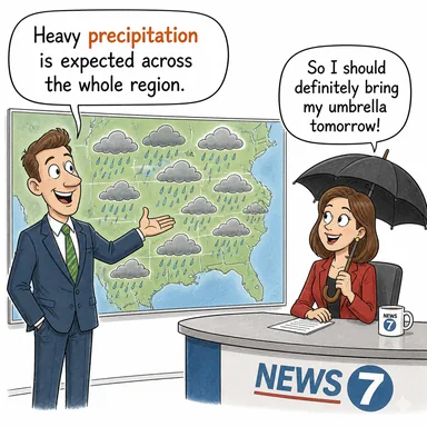 precipitation (yağış; çökelme) karikatürü — diyalogla bağlam içinde öğren