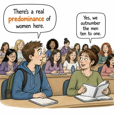 predominance (üstünlük, hakimiyet, baskınlık) karikatürü — diyalogla bağlam içinde öğren