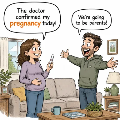 pregnancy (gebelik, hamilelik) karikatürü — diyalogla bağlam içinde öğren