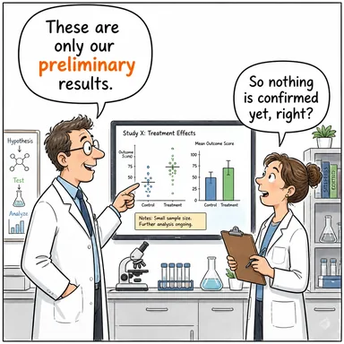 preliminary (ön, hazırlık niteliğinde, başlangıç) karikatürü — diyalogla bağlam içinde öğren