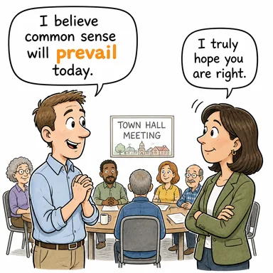 prevail (yaygın olmak, hakim olmak, galip gelmek) karikatürü — diyalogla bağlam içinde öğren