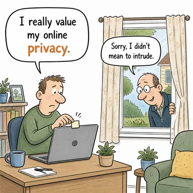privacy (mahremiyet, gizlilik, özel hayat) karikatürü — diyalogla bağlam içinde öğren