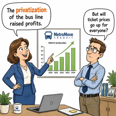 privatization (özelleştirme) karikatürü — diyalogla bağlam içinde öğren