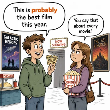 probably (muhtemelen, galiba) karikatürü — diyalogla bağlam içinde öğren