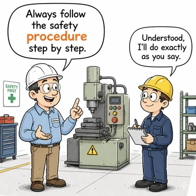 procedure (prosedür, işlem, yöntem, usul) karikatürü — diyalogla bağlam içinde öğren