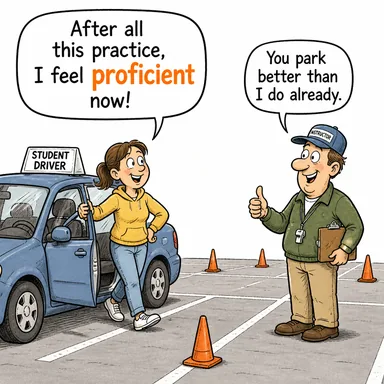 proficient (usta, ehil, becerikli) karikatürü — diyalogla bağlam içinde öğren