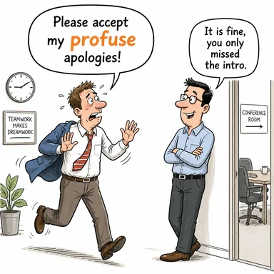 profuse (bol, çok miktarda, cömert) karikatürü — diyalogla bağlam içinde öğren