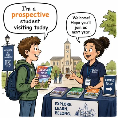 prospective (müstakbel, olası, beklenen, gelecekteki) karikatürü — diyalogla bağlam içinde öğren