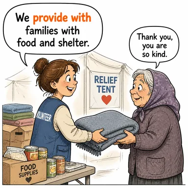 provide with (sağlamak, temin etmek, donatmak) karikatürü — diyalogla bağlam içinde öğren
