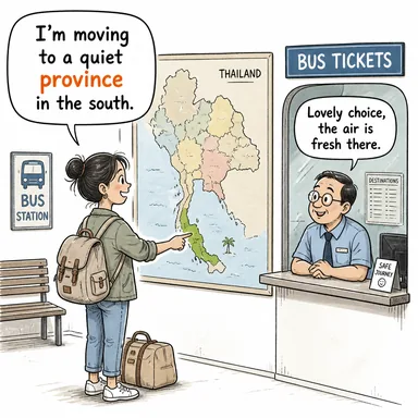 province (eyalet, il, vilayet; (mecazen) uzmanlık alanı) karikatürü — diyalogla bağlam içinde öğren