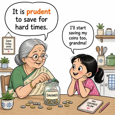 prudent (basiretli, temkinli, sağduyulu, akıllıca) karikatürü — diyalogla bağlam içinde öğren