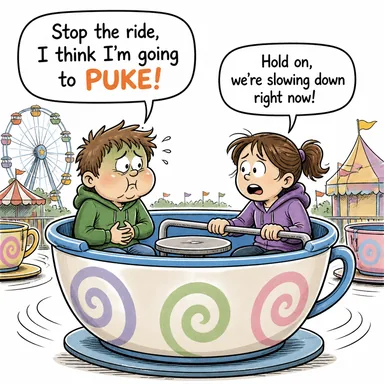 puke (kusmak) karikatürü — diyalogla bağlam içinde öğren