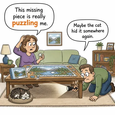 puzzling (şaşırtıcı, kafa karıştırıcı, muamma) karikatürü — diyalogla bağlam içinde öğren