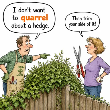 quarrel (tartışmak, kavga etmek, atışmak) karikatürü — diyalogla bağlam içinde öğren