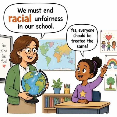racial (ırksal, ırka dayalı) karikatürü — diyalogla bağlam içinde öğren