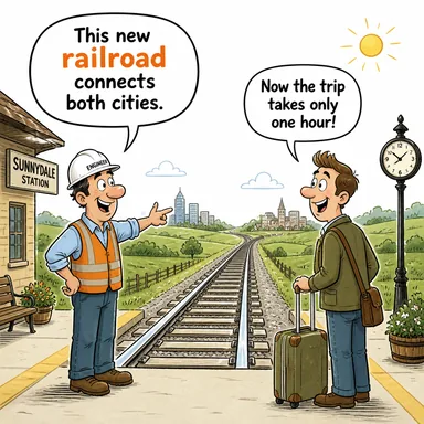 railroad (demiryolu) karikatürü — diyalogla bağlam içinde öğren